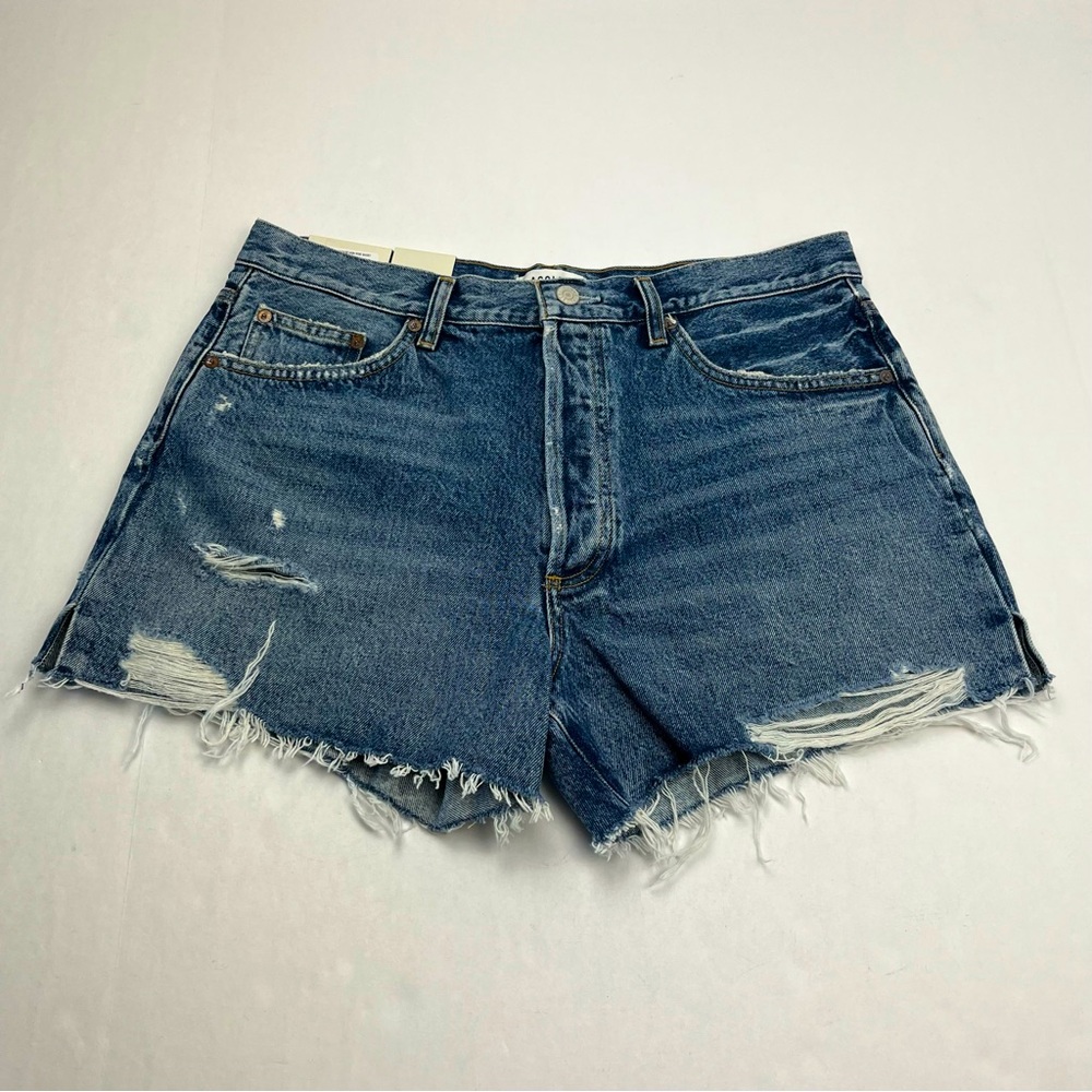 Agolde Dee Short Vintage High‎ Rise Womens Size 32 Blue Denim Jean Cut-off NEW